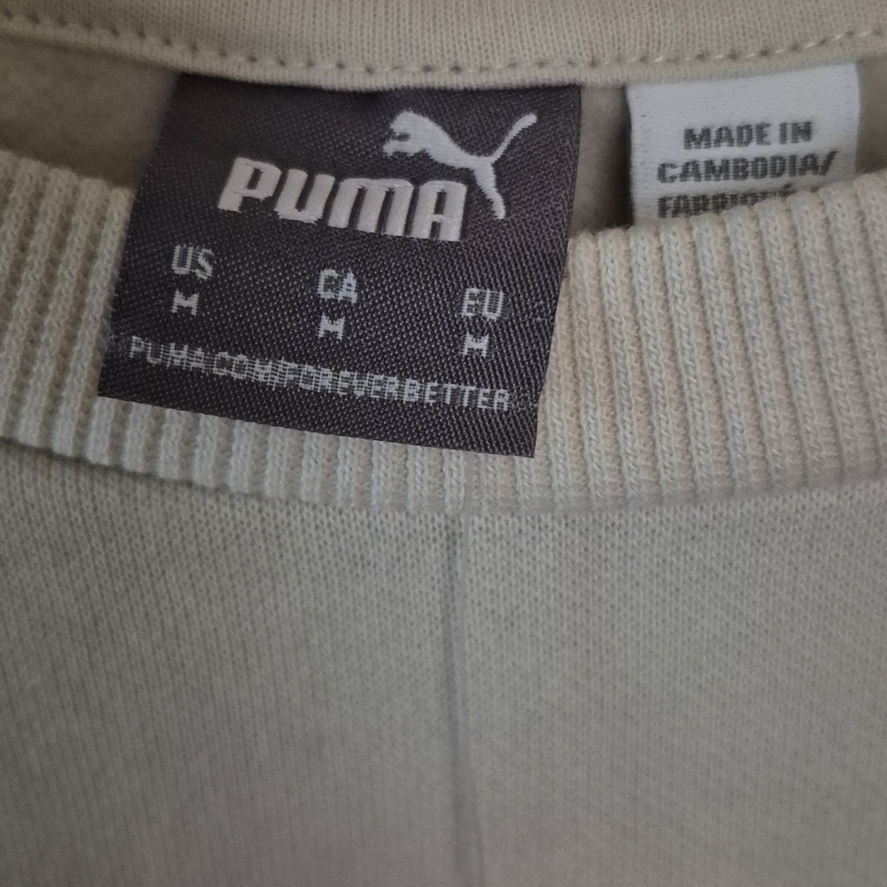 Puma Women's Medium Cream Patch Logo Crewneck Sweatshirt NWT - Picture 3 of 7